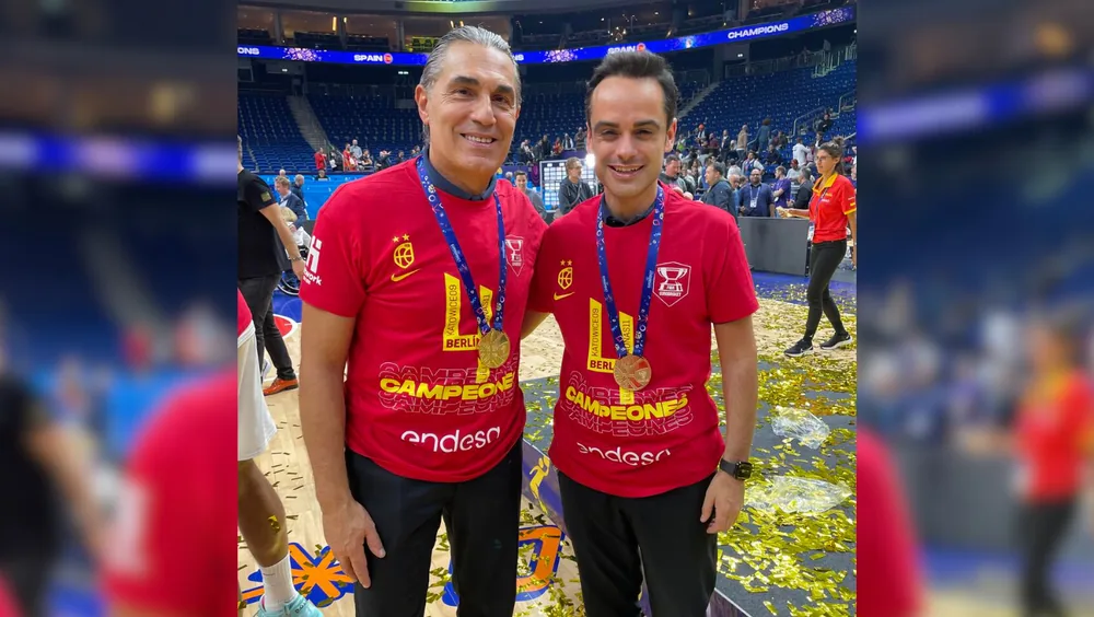 Jorge Lorenzo con Sergio Scariolo en la Selección Española